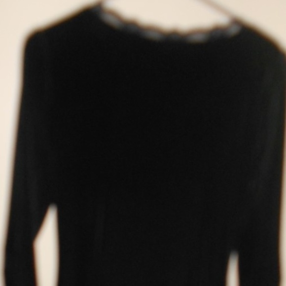 V CHRISTINA  BLACK VELVET FAUX WRAP DRESS SZ L - Picture 3 of 3